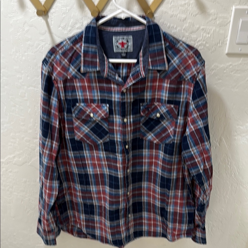 Flag & Anthem Men’s Desert Sun Plaid Casual Button Down Shirt - XL